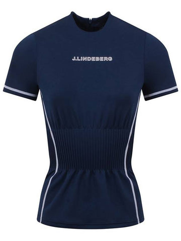 KIM waist banding slim fit t shirt navy GWJT06437 6855 - J.LINDEBERG - BALAAN 1