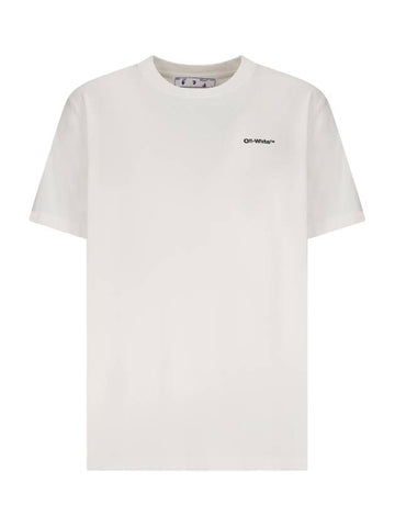 T-SHIRT WITH DIAG PATTERN - OFF WHITE - BALAAN 1