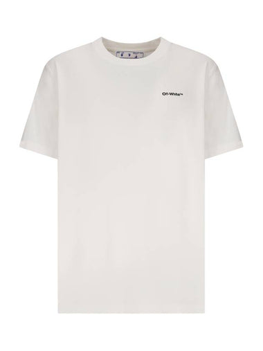 T-SHIRT WITH DIAG PATTERN - OFF WHITE - BALAAN 1