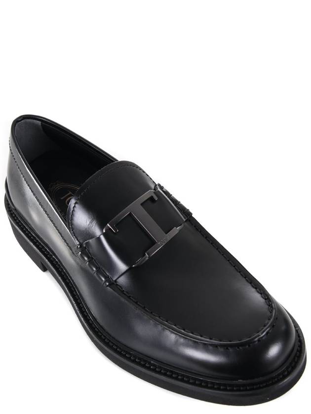 T Timeless Leather Loafers Black - TOD'S - BALAAN 4