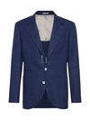 Linen Wool Blazer Jacket Blue - BRUNELLO CUCINELLI - BALAAN 2