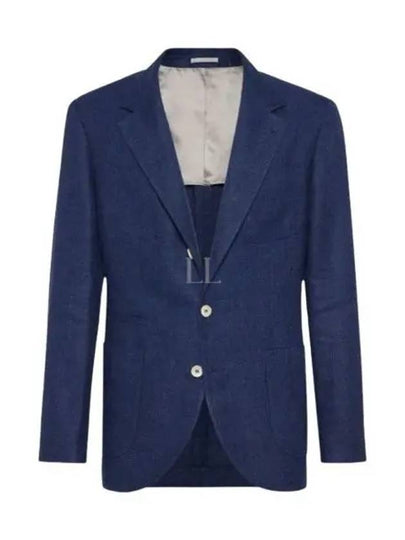 Linen Wool Blazer Jacket Blue - BRUNELLO CUCINELLI - BALAAN 2