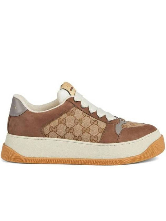 Screener GG Low-Top Sneakers Beige Brown - GUCCI - BALAAN 1