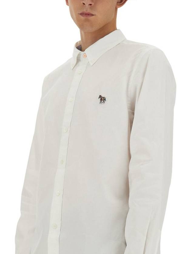 Zebra Patch Long Sleeve Shirt Light White - PAUL SMITH - BALAAN 5