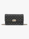 Rockstud Spike Leather Shoulder Bag Black - VALENTINO - BALAAN 2