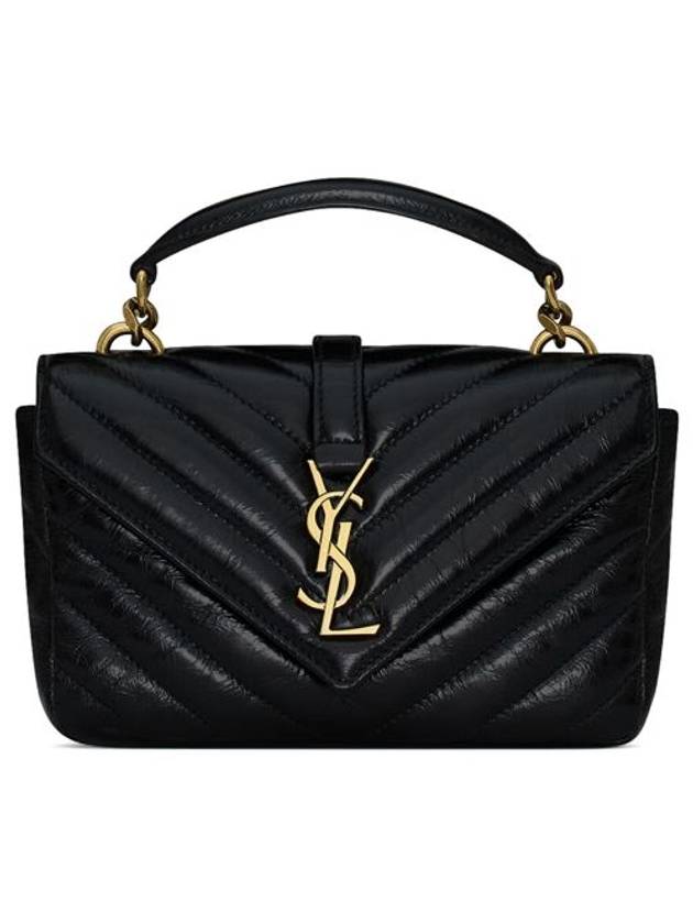 Applique Logo Quilted Calf Leather Tote Bag Black - SAINT LAURENT - BALAAN 2