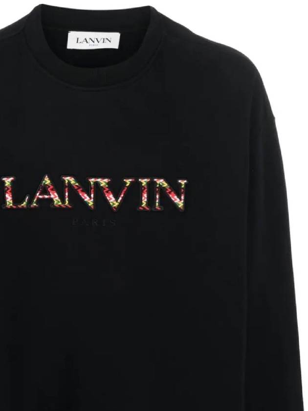 Oversized Embroidered Logo Curb Sweatshirt Black - LANVIN - BALAAN 4