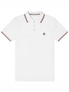 Logo Patch Short Sleeve Polo Optical White - MONCLER - BALAAN 2