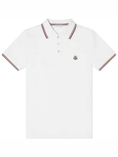 Logo Patch Short Sleeve Polo Optical White - MONCLER - BALAAN 2