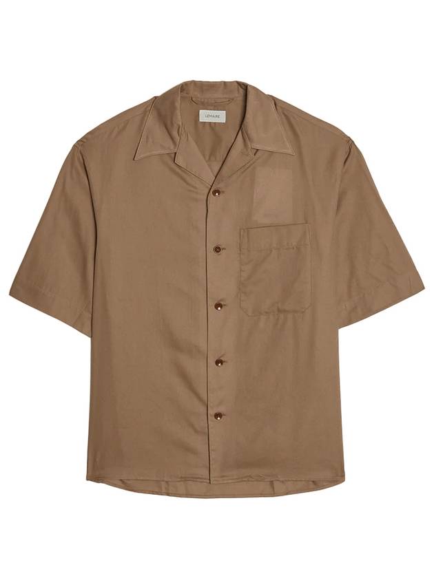 Men's Pocket Short Sleeve Shirt Brown - LEMAIRE - BALAAN.