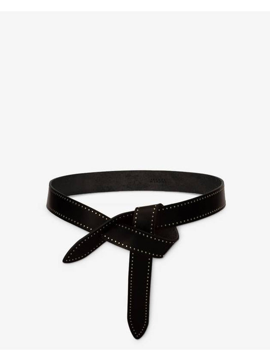 Lecce Knotted Leather Belt Black - ISABEL MARANT - BALAAN 1