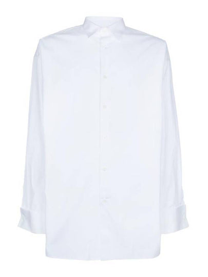 Oversized Cotton Long Sleeved Shirt White - PRADA - BALAAN 2