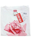 Rose Classic Cotton Short Sleeve T-Shirt White - KENZO - BALAAN 4