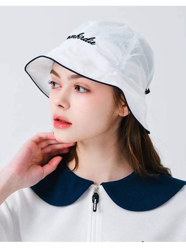 Ribbon tie nylon bucket hat WHITE - MONBIRDIE GOLF - BALAAN 4