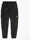 Banding Waist Tapered Cargo Straight Pants Black - STONE ISLAND - BALAAN 2