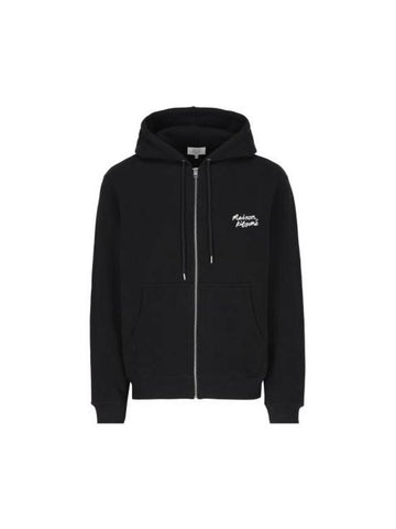 Handwriting Comfort Zip Up Hooodie Black - MAISON KITSUNE - BALAAN 1