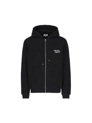 Handwriting Comfort Zip Up Hooodie Black - MAISON KITSUNE - BALAAN 1