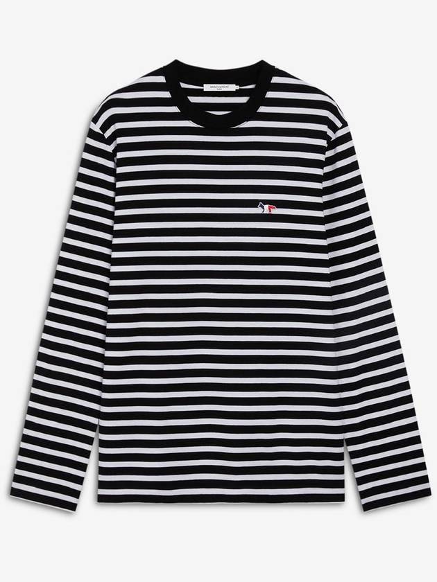 Fox Logo Stripe Long Sleeve T-Shirt White Black - MAISON KITSUNE - BALAAN 2