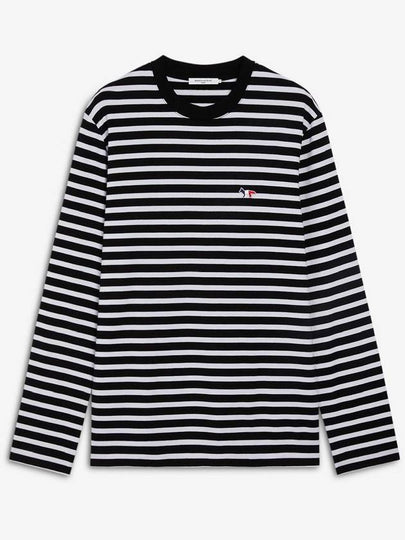 Fox Logo Stripe Long Sleeve T-Shirt White Black - MAISON KITSUNE - BALAAN 2