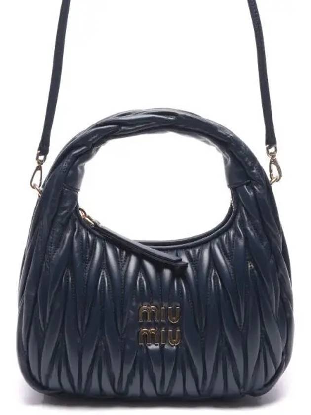 Wander Materasse Nappa Leather Mini Hobo Tote Bag Baltic Blue - MIU MIU - BALAAN 2