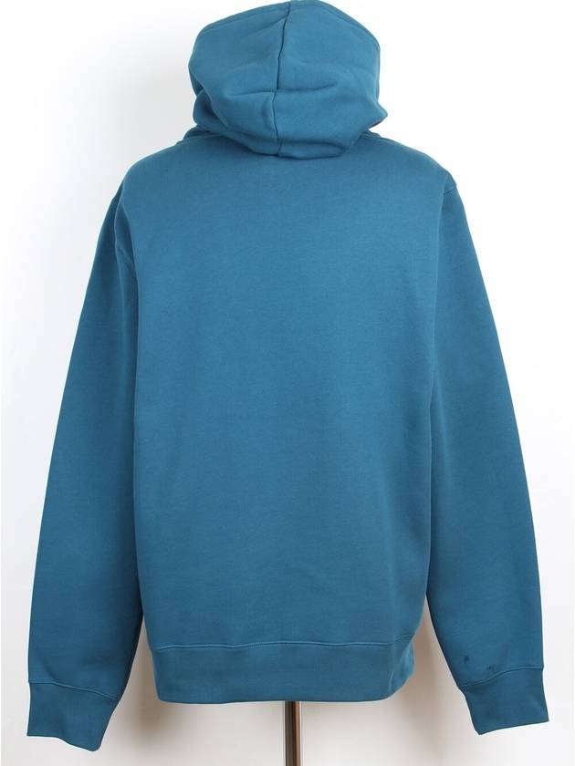 Embroidered Logo Hoodie Blue L - BURBERRY - BALAAN 4