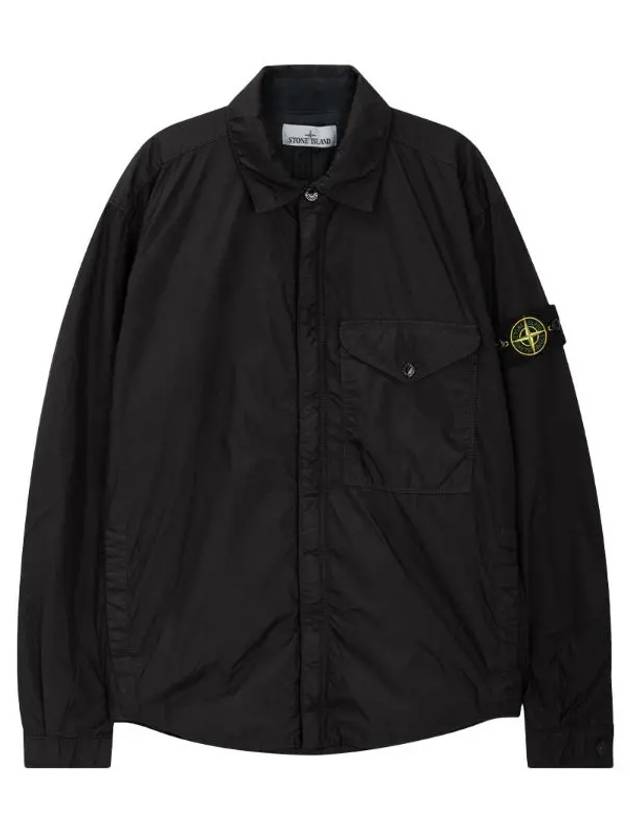 Logo Patch Zip Up Jacket Black - STONE ISLAND - BALAAN 2