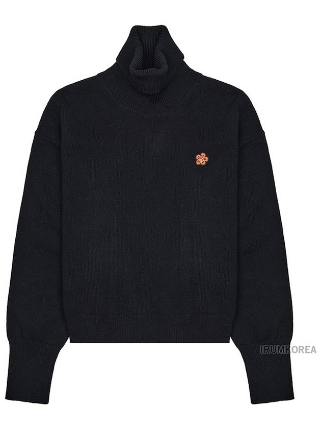 Boke Flower Wool Turtleneck Black - KENZO - BALAAN 11