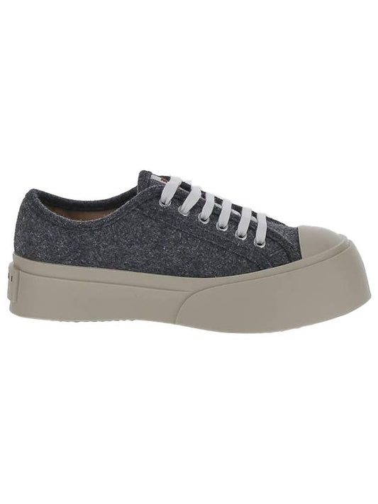 Pablo felt lace-up low-top sneakers gray - MARNI - BALAAN 1