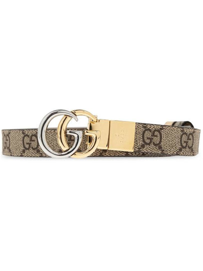 GG Marmont Reversible Thin Leather Belt Beige - GUCCI - BALAAN 2