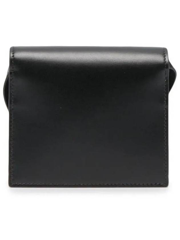 RWB Tab Enamel Strap Card Wallet Black - THOM BROWNE - BALAAN 4