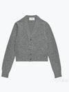 Embroidered Heart Logo Cashmere Cardigan Heather Grey - AMI - BALAAN 2