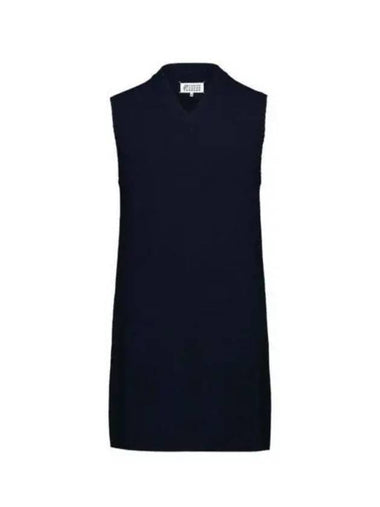 Signature Stige Wool Knit Dress Navy S51FB0075 S18199 - MAISON MARGIELA - BALAAN 1