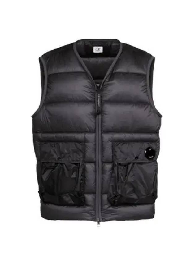 Lens Detail Zip-Up Quilted Vest Black - CP COMPANY - BALAAN 2