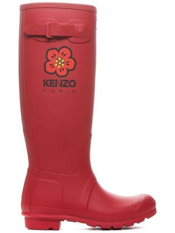 Hunter Wellington Rain Boots Red - KENZO - BALAAN 1