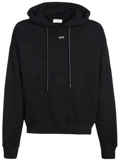 Logo Print Cotton Hoodie Black - OFF WHITE - BALAAN 2