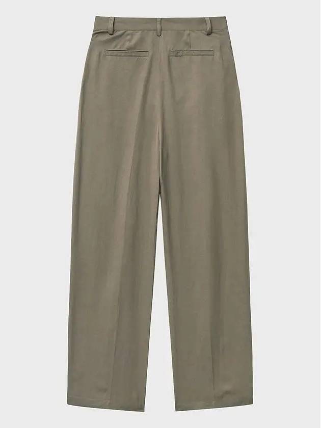 Linen Semi-Wide Pants Ash Khaki - NOIRER FOR WOMEN - BALAAN 4