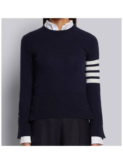 Women's 4 Bar Classic Cashmere Pullover Knit Top Navy - THOM BROWNE - BALAAN 2