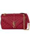 Gold Monogram Satchel Cross Bag Red - SAINT LAURENT - BALAAN 2