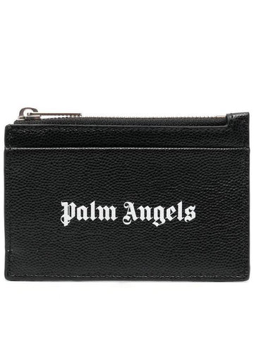 Logo Zipper Card Wallet Black - PALM ANGELS - BALAAN 1