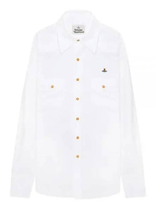 ORB Logo Cotton Long Sleeve Shirt White - VIVIENNE WESTWOOD - BALAAN 2