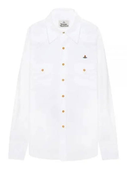 ORB Logo Cotton Long Sleeve Shirt White - VIVIENNE WESTWOOD - BALAAN 2