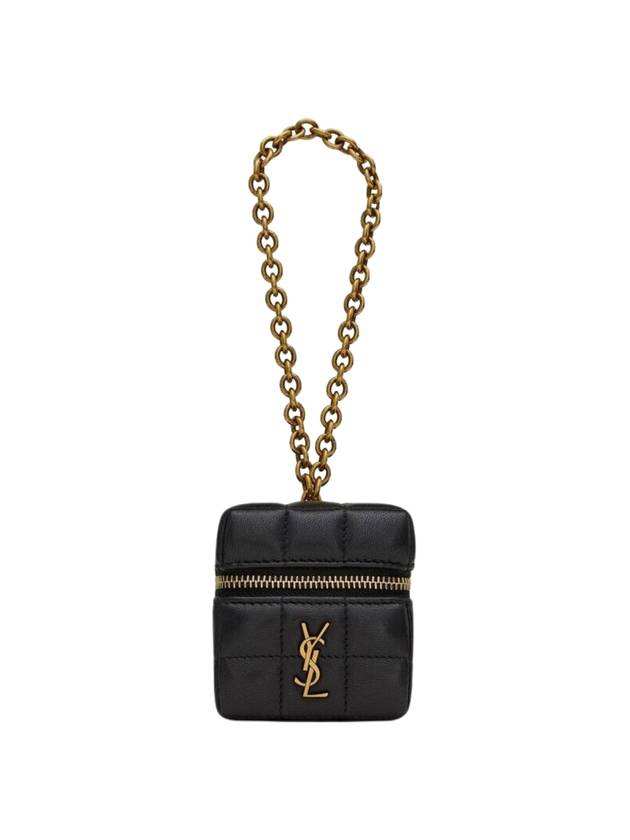 Cassandra Matelasse Carré Mini Cube Chain Leather Mini Bag Black - SAINT LAURENT - BALAAN 1