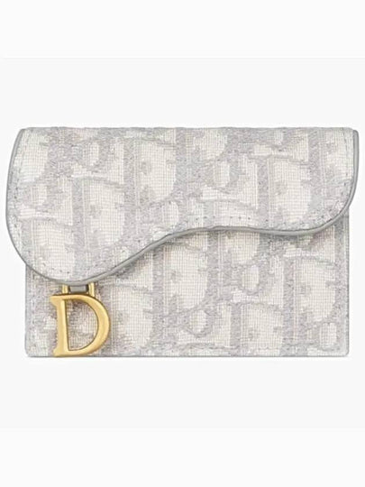 Saddle Flap Card Holder Grey  Oblique Jacquard - DIOR - BALAAN 2