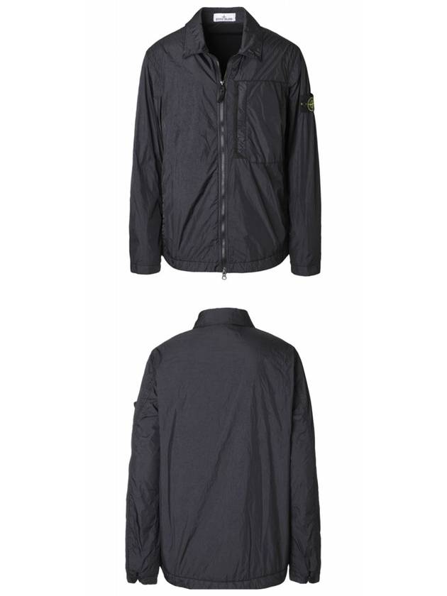 Garment Dyed Crinkle Reps Recycled Nylon Jacket Black - STONE ISLAND - BALAAN 5