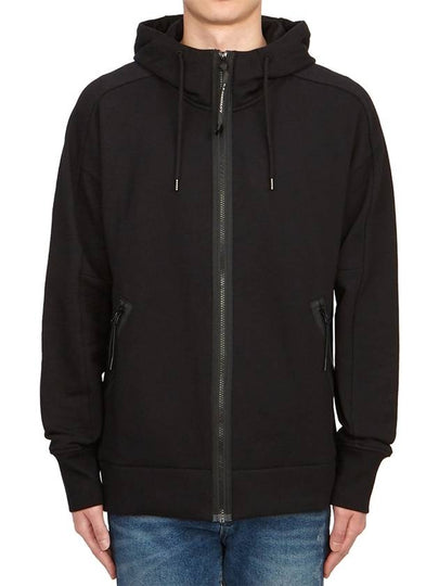 Diagonal Raised Fleece Goggle Hooded Jacket Black - CP COMPANY - BALAAN 2