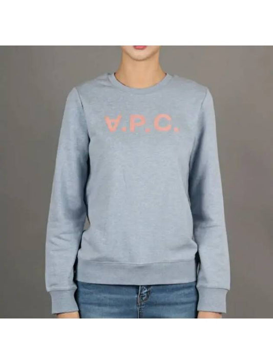 Viva Logo Cotton Sweatshirt Light Blue - A.P.C. - BALAAN 2