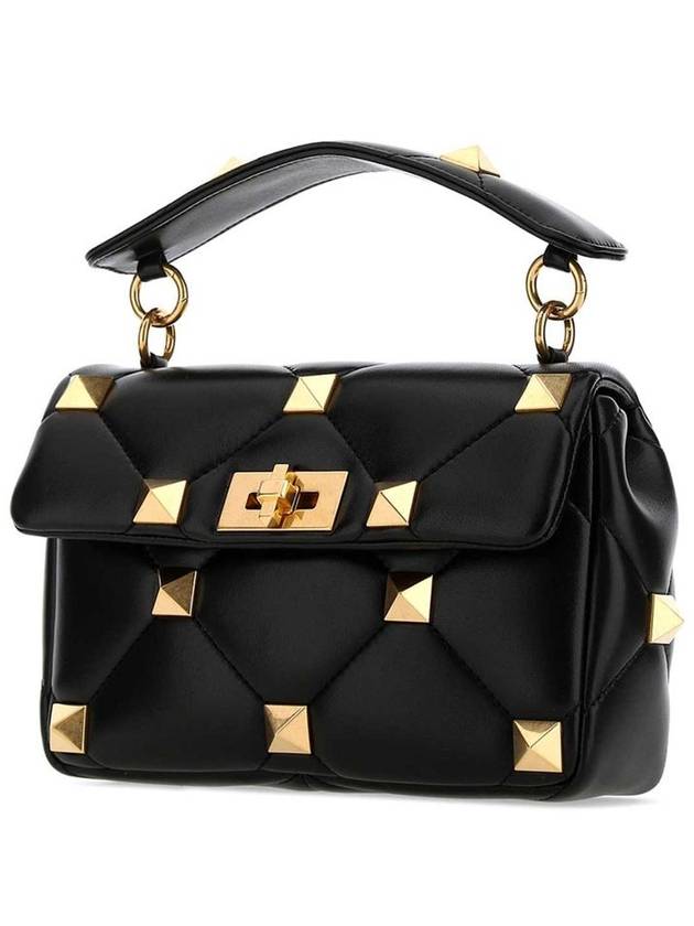 Roman Studded Medium Chain Tote Bag Black - VALENTINO - BALAAN 3