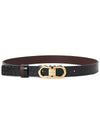 Reversible Gancini Leather Belt Black Dark Barolo - SALVATORE FERRAGAMO - BALAAN 4