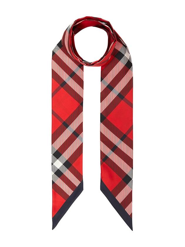 Check Pattern Silk Scarf Red - BURBERRY - BALAAN 2