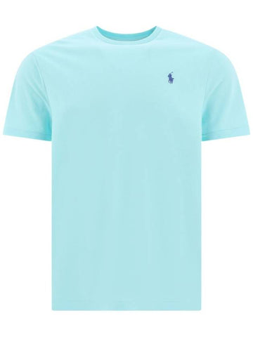 Embroidered Logo Cotton Short Sleeve T-Shirt Light Blue - POLO RALPH LAUREN - BALAAN 1